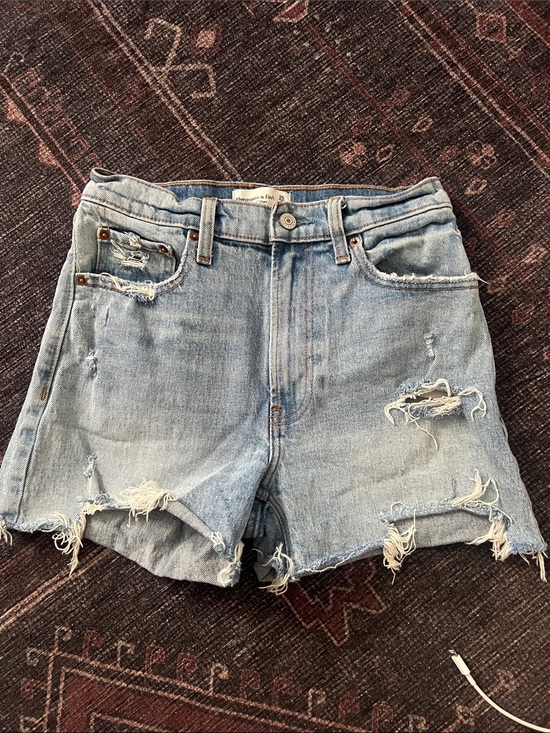 Abercrombie & Fitch Pants - Abercrombie Light Blue Distressed Denim Shorts - Women
